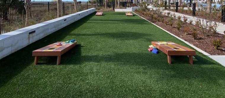 Cornhole play area rendering